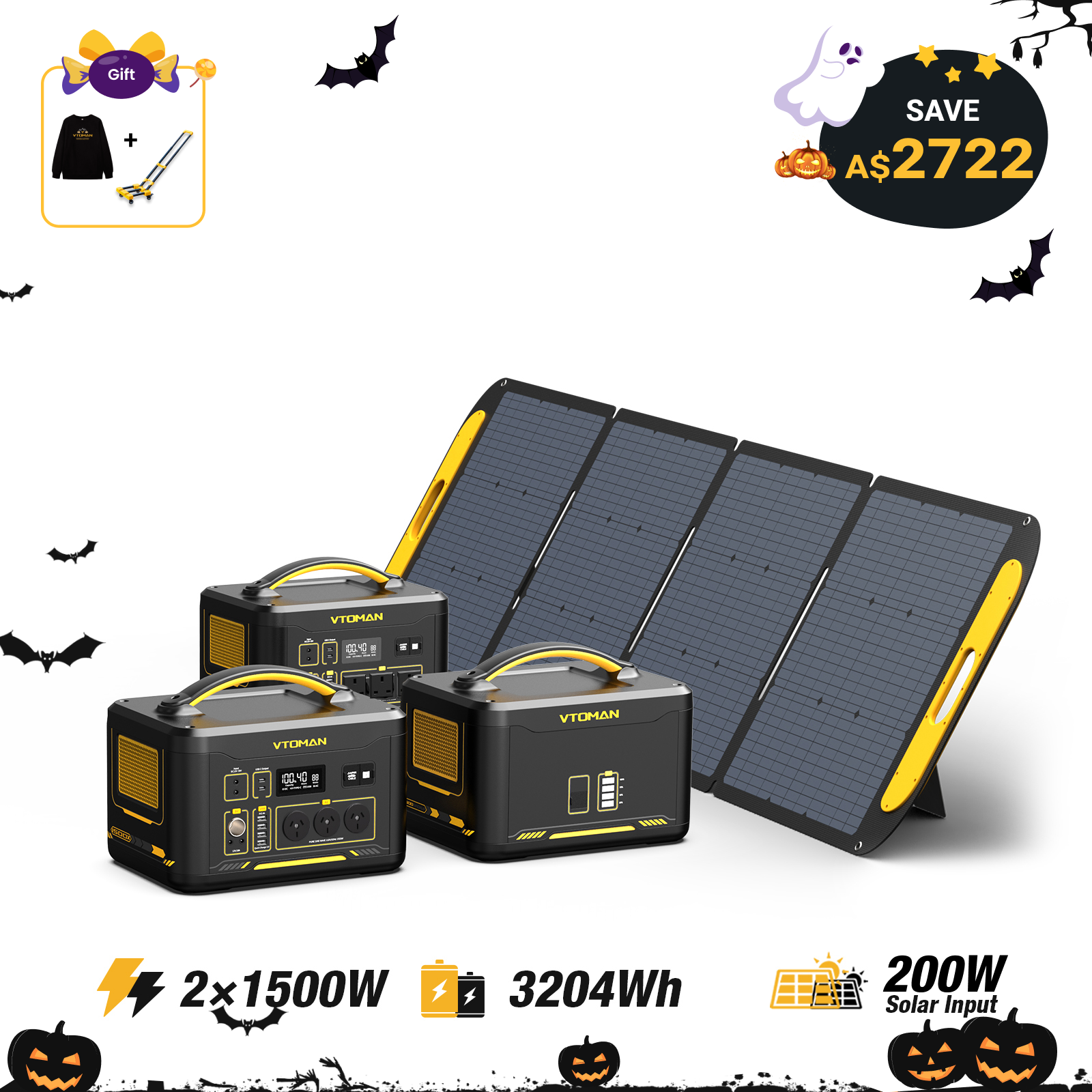 Jump 1500W/3204Wh 200W Solar Generator