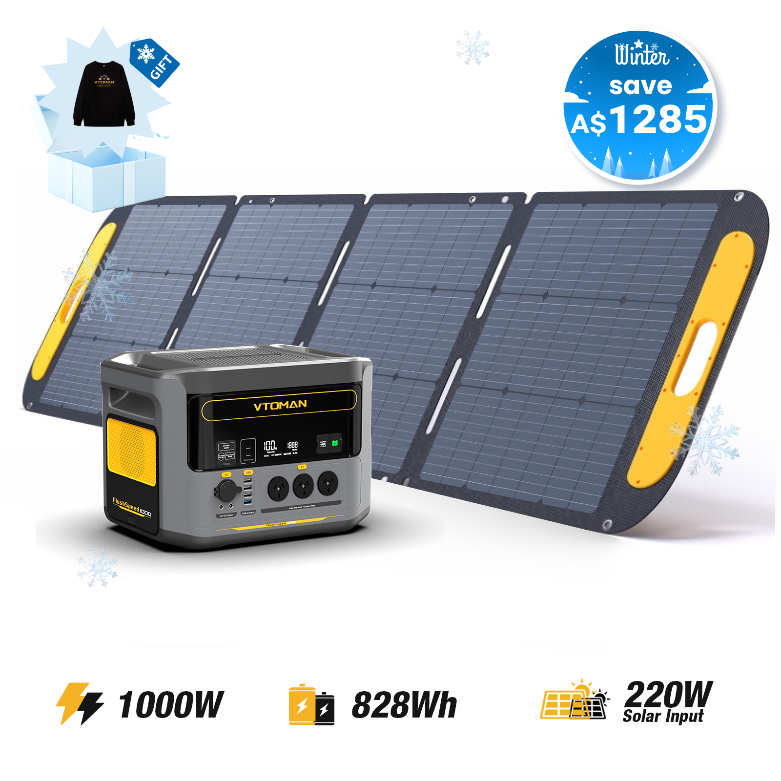 VTOMAN FlashSpeed 1000 Power Station 828Wh | 1000W