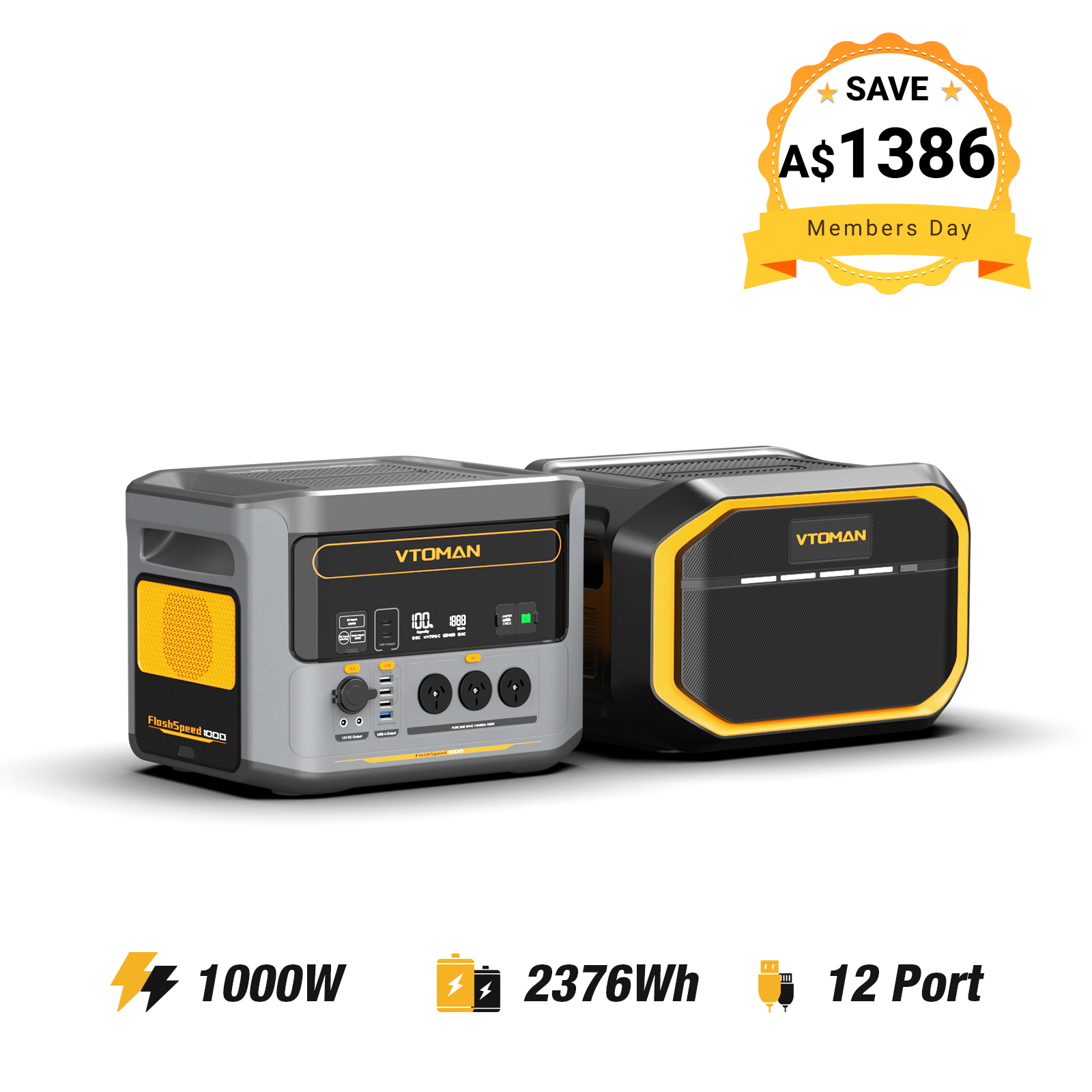 VTOMAN FlashSpeed 1000 Power Station 828Wh | 1000W