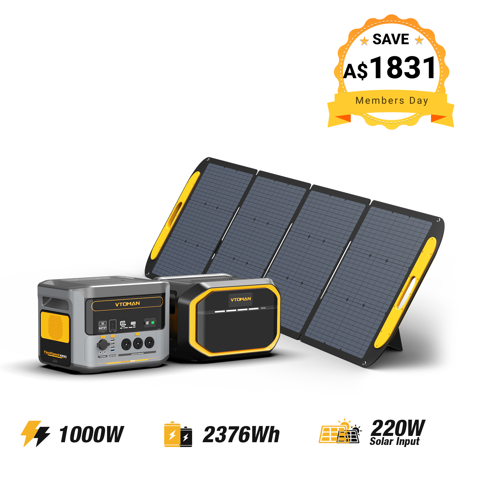 VTOMAN FlashSpeed 1000 Power Station 828Wh | 1000W