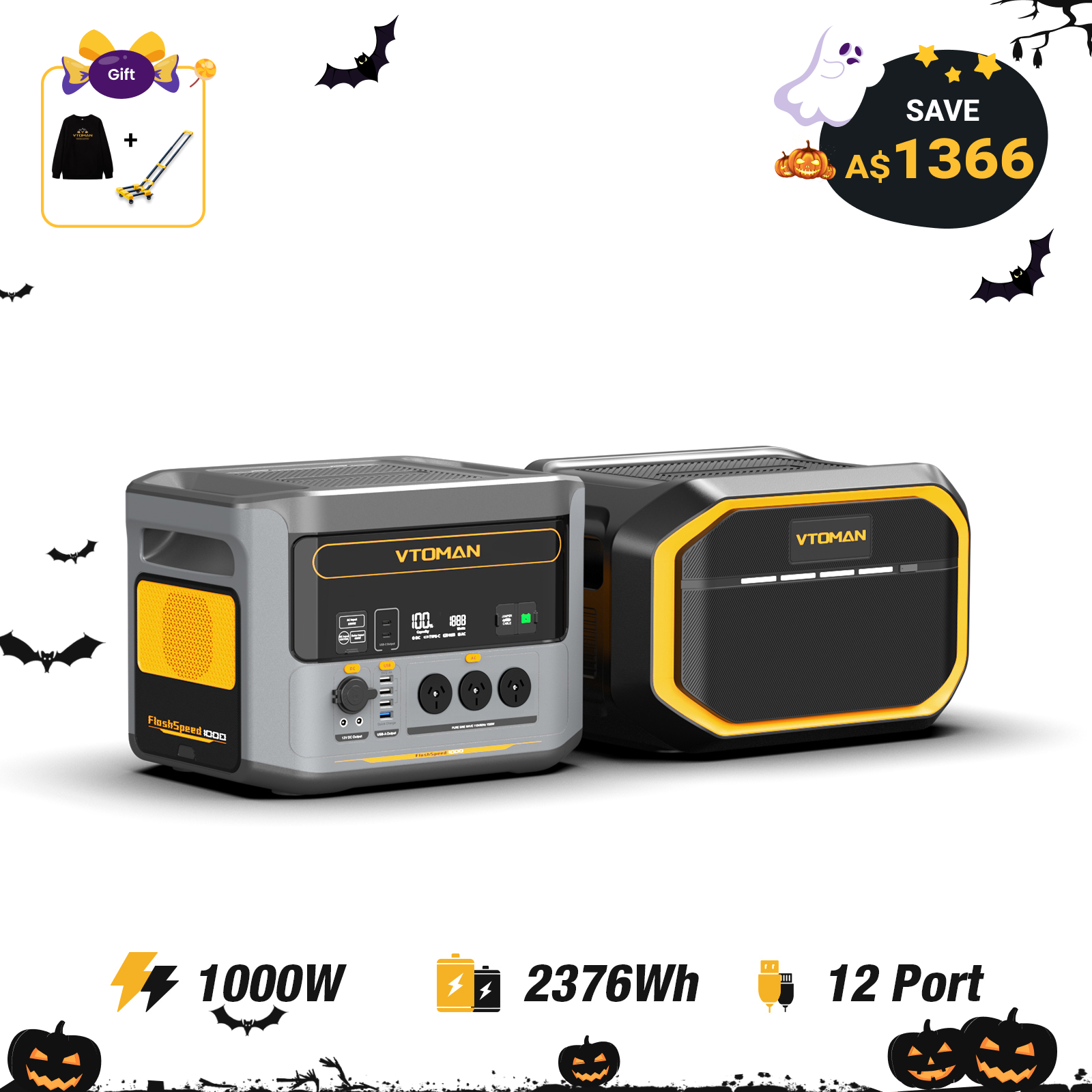 VTOMAN FlashSpeed 1000 Power Station 828Wh | 1000W