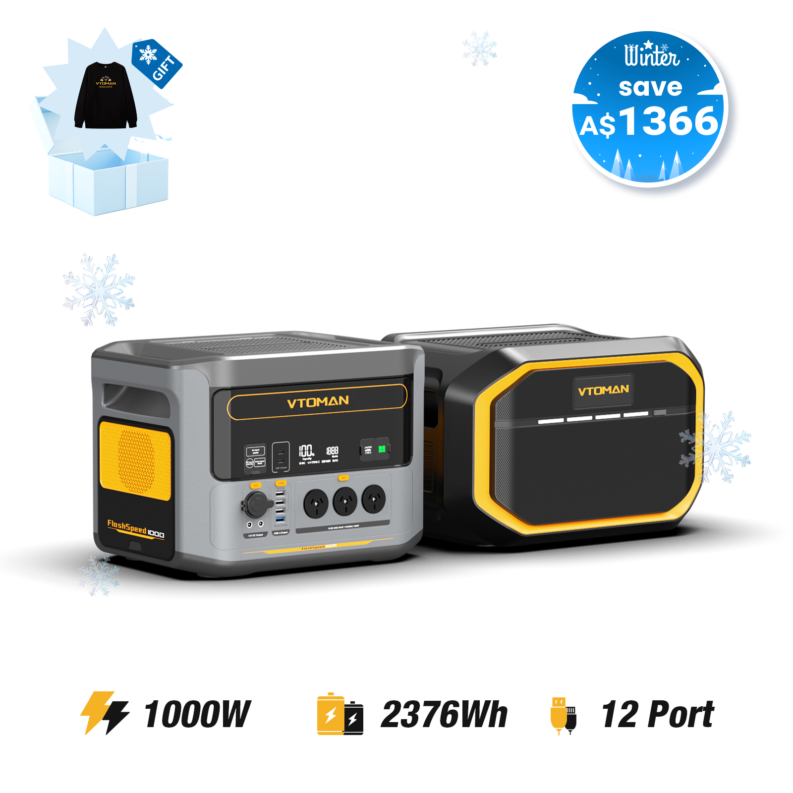 VTOMAN 1548Wh Extra Battery Compatible With FlashSpeed 1500