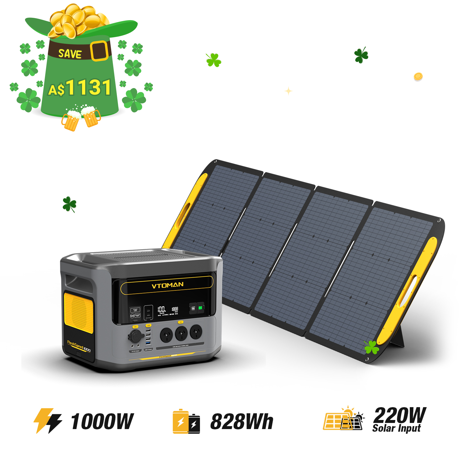 Bundle FlashSpeed 1000+VS220 Solar Panel