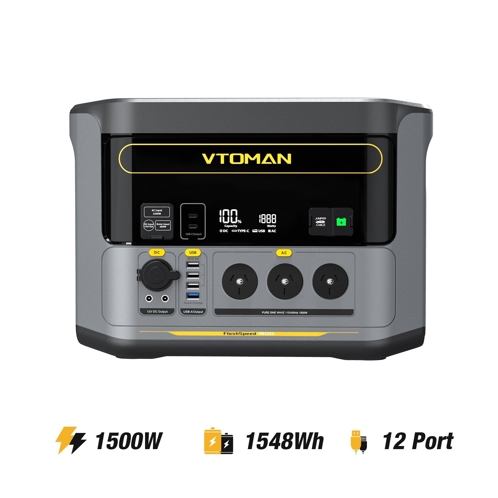 VTOMAN FlashSpeed 1500 Portable Power Station