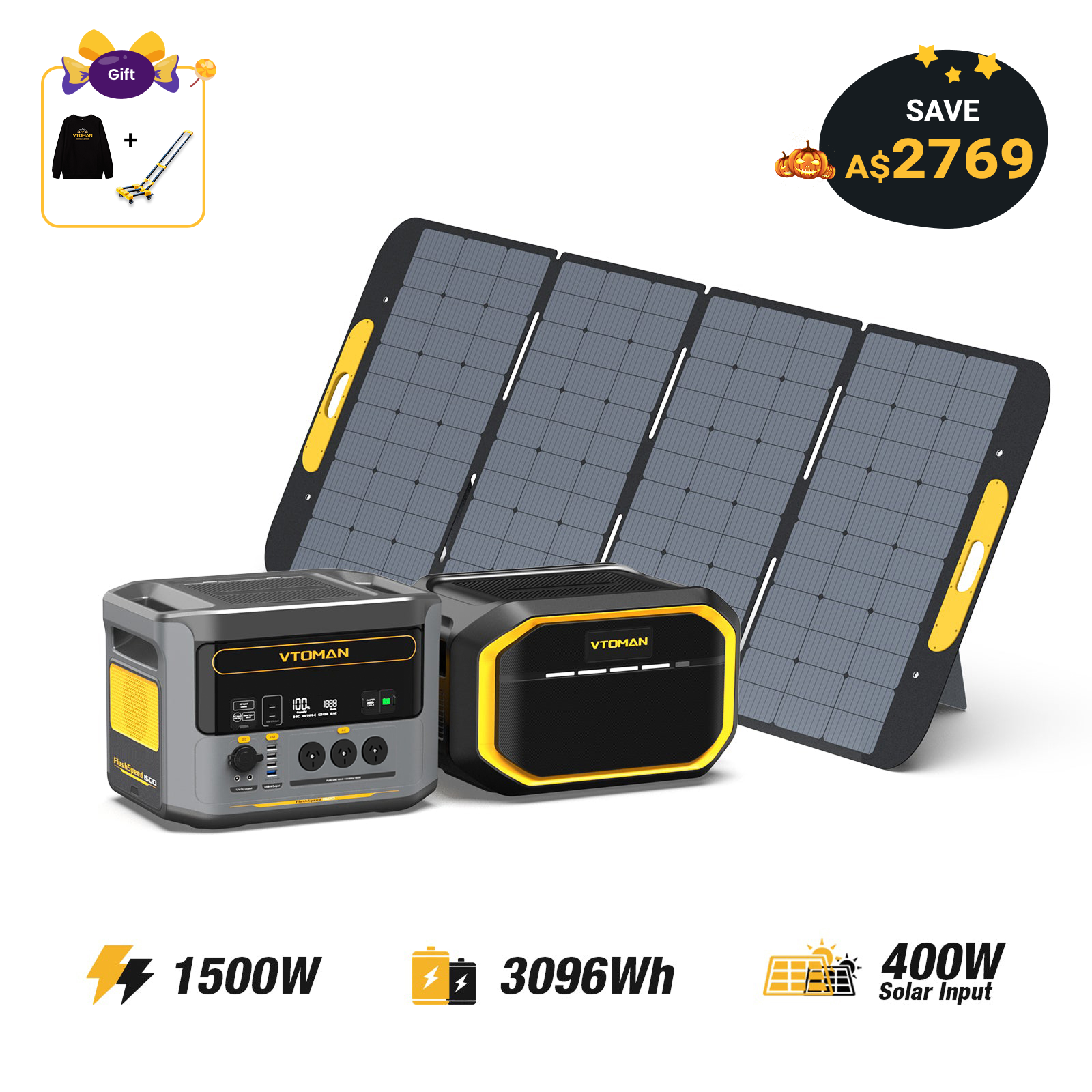 Bundle FlashSpeed 1500+1548Wh Extra Battery+400W Solar Panel