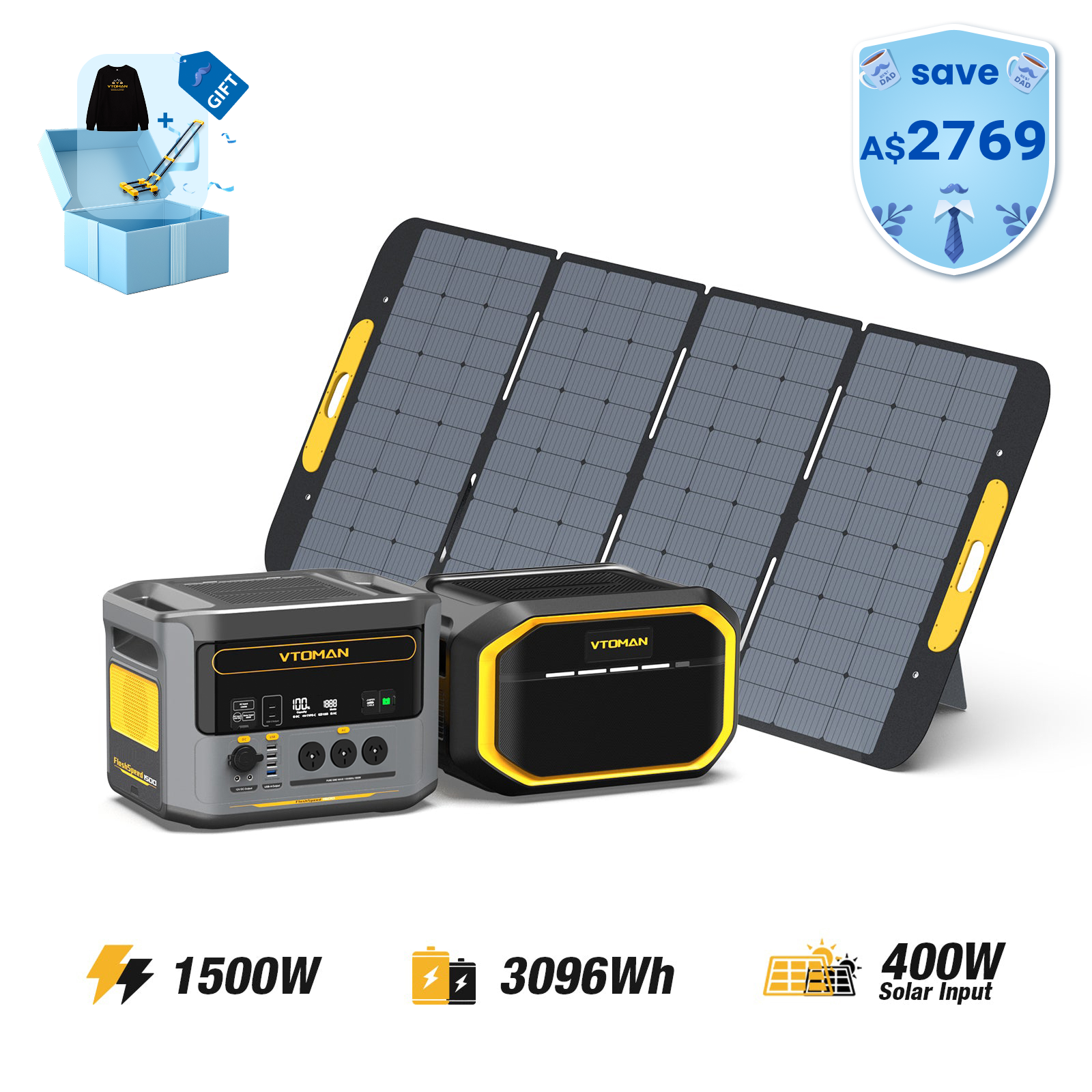 Bundle FlashSpeed 1500+1548Wh Extra Battery+400W Solar Panel