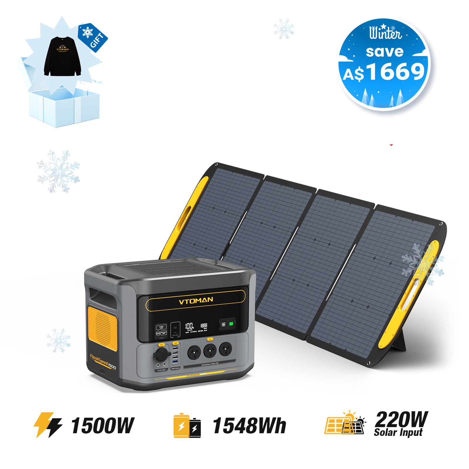 VTOMAN FlashSpeed 1500 Portable Power Station