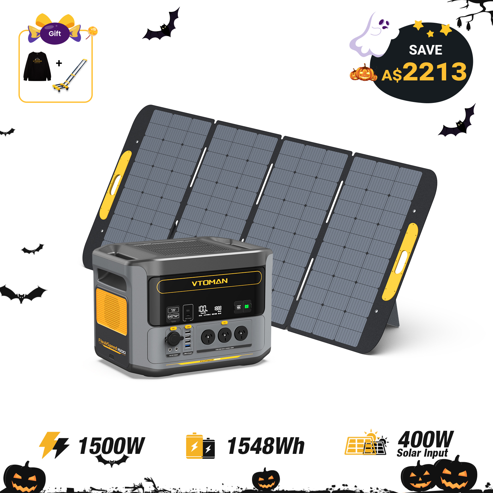 VTOMAN FlashSpeed 1500 Portable Power Station