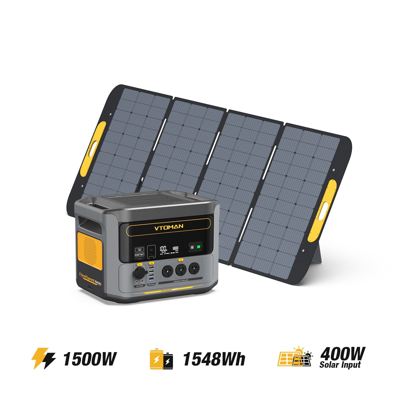 FlashSpeed 1500W/1548Wh 400W Solar Generator