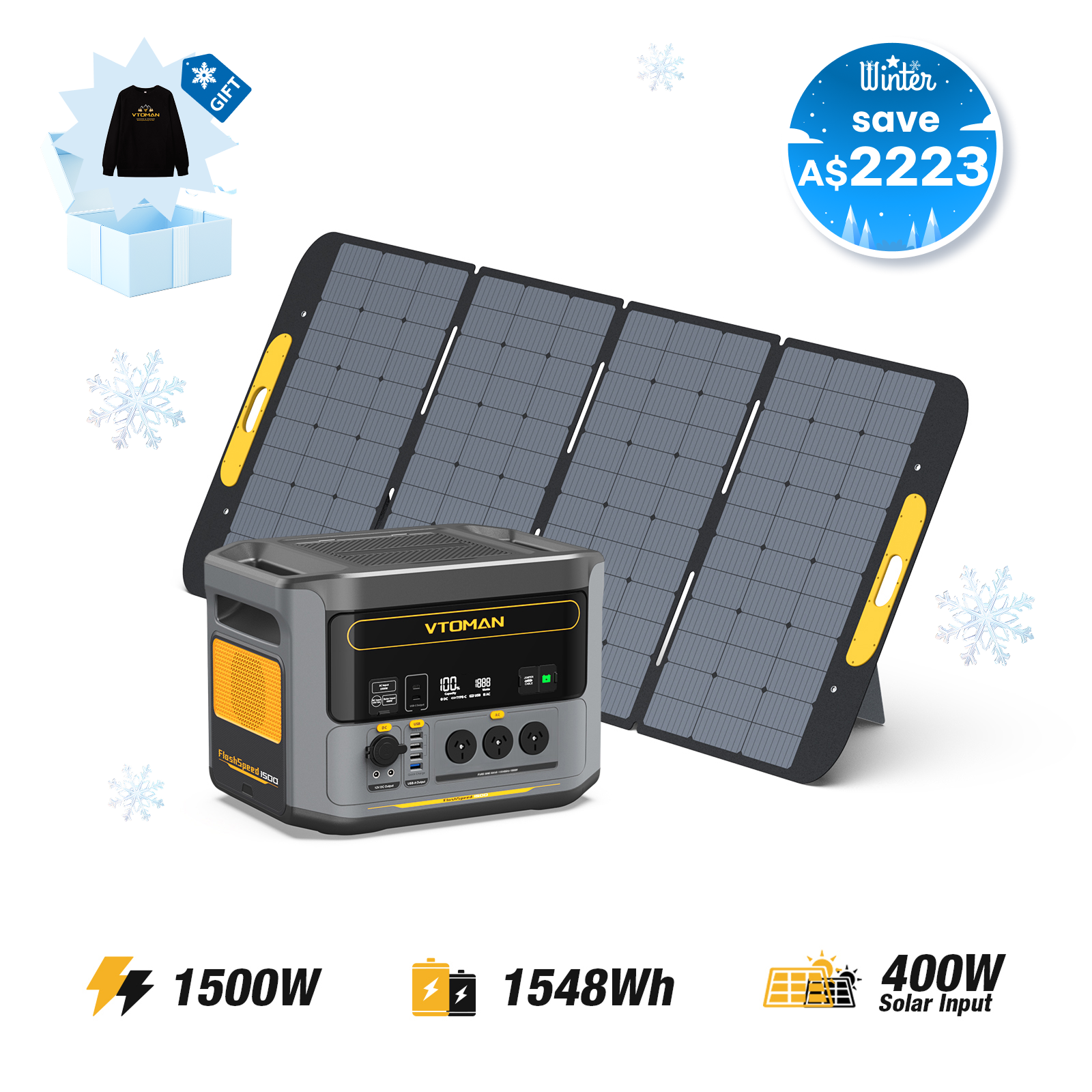 VTOMAN FlashSpeed 1500 Portable Power Station