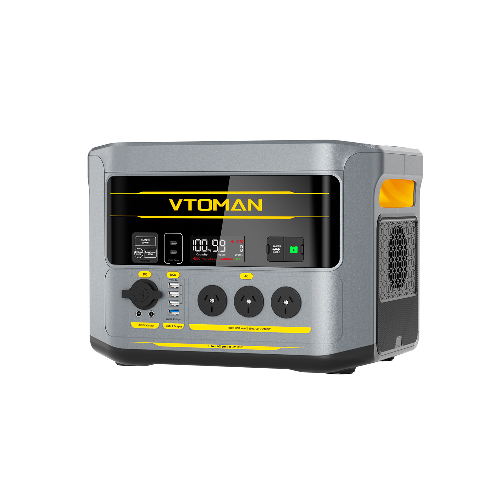 VTOMAN FlashSpeed 2400 Portable Power Station with Jumper Cable