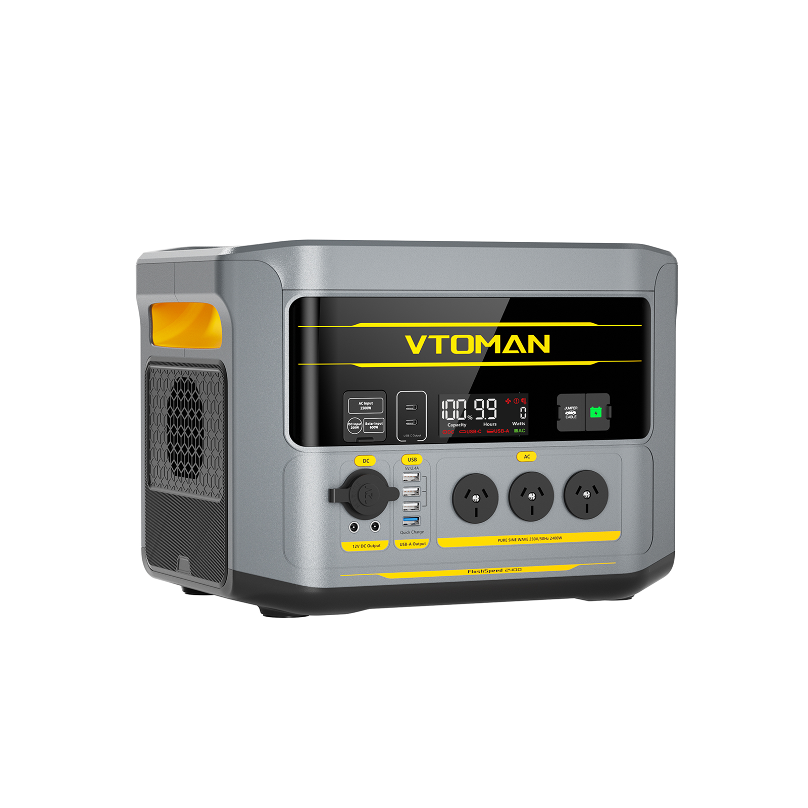 VTOMAN FlashSpeed 2400 Portable Power Station with Jumper Cable