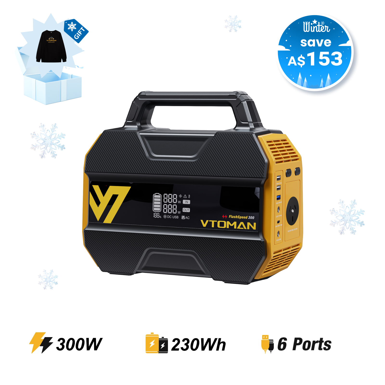 VTOMAN FlashSpeed 300 Portable Power Station