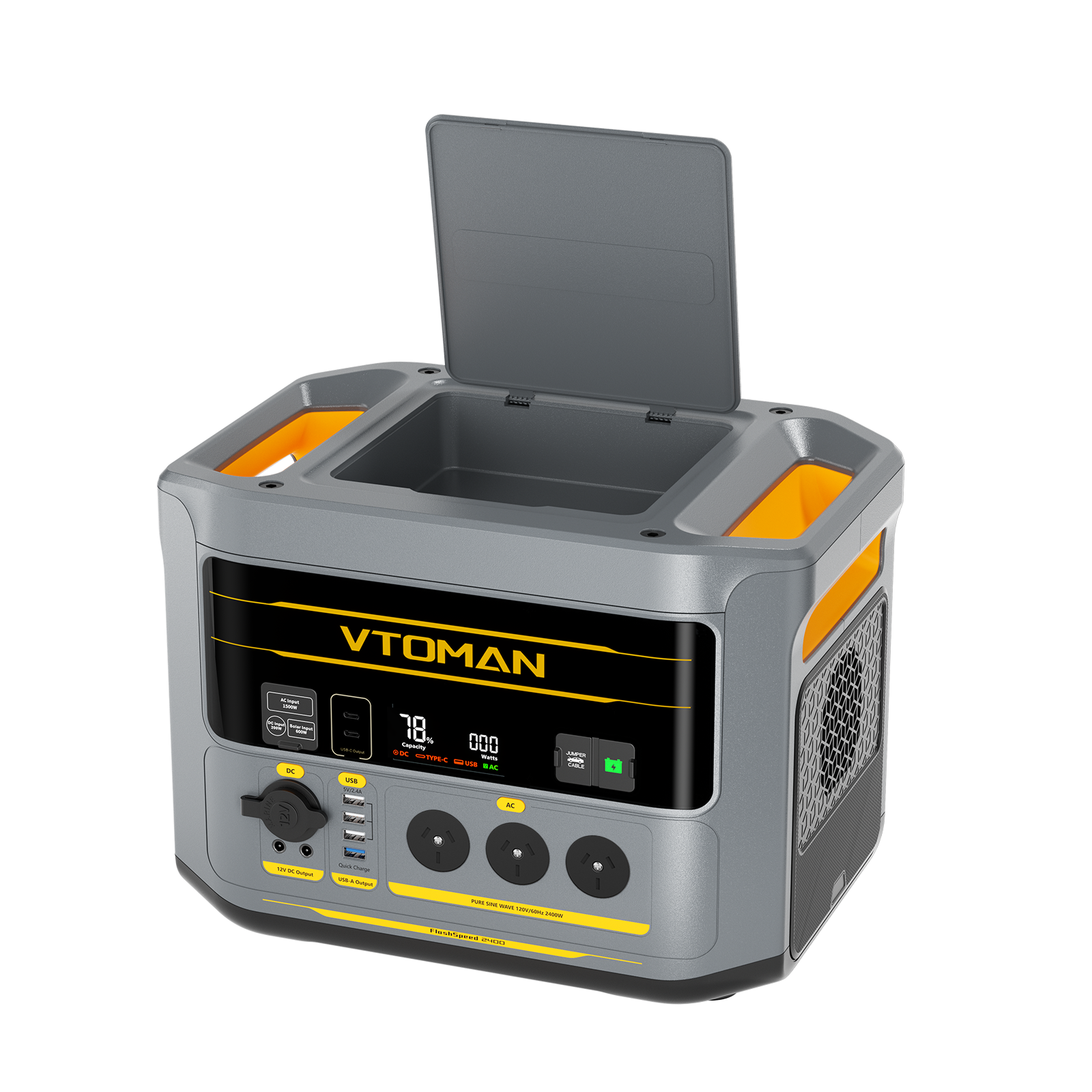 VTOMAN FlashSpeed 2400 Portable Power Station with Jumper Cable