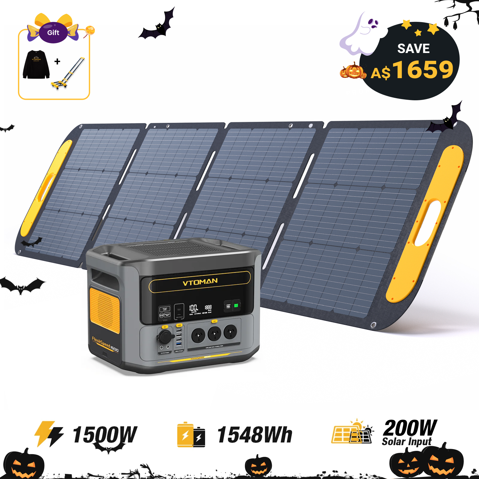 VTOMAN FlashSpeed 1500 Portable Power Station