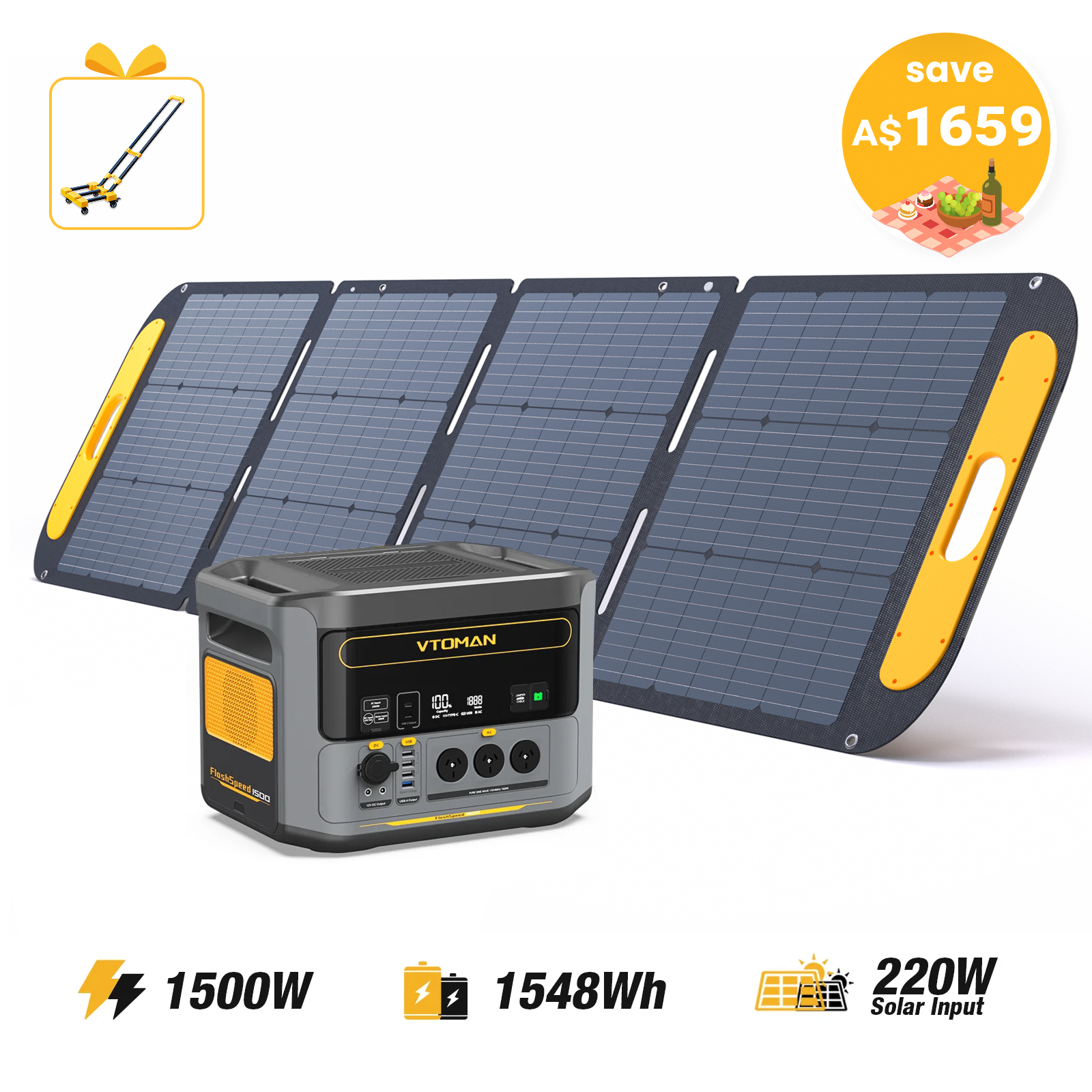 VTOMAN FlashSpeed 1500 Portable Power Station