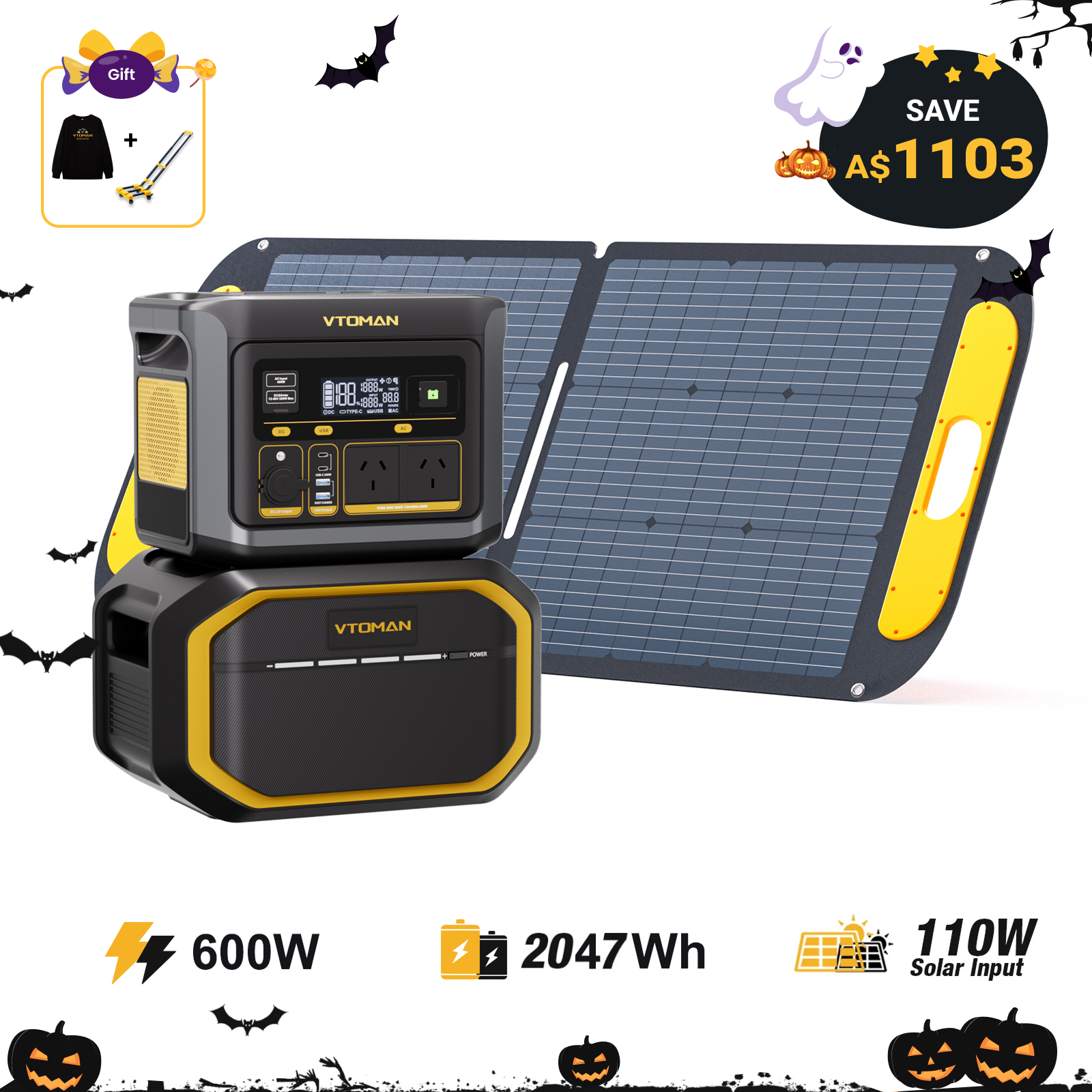 VTOMAN FlashSpeed 600 Portable Power Station