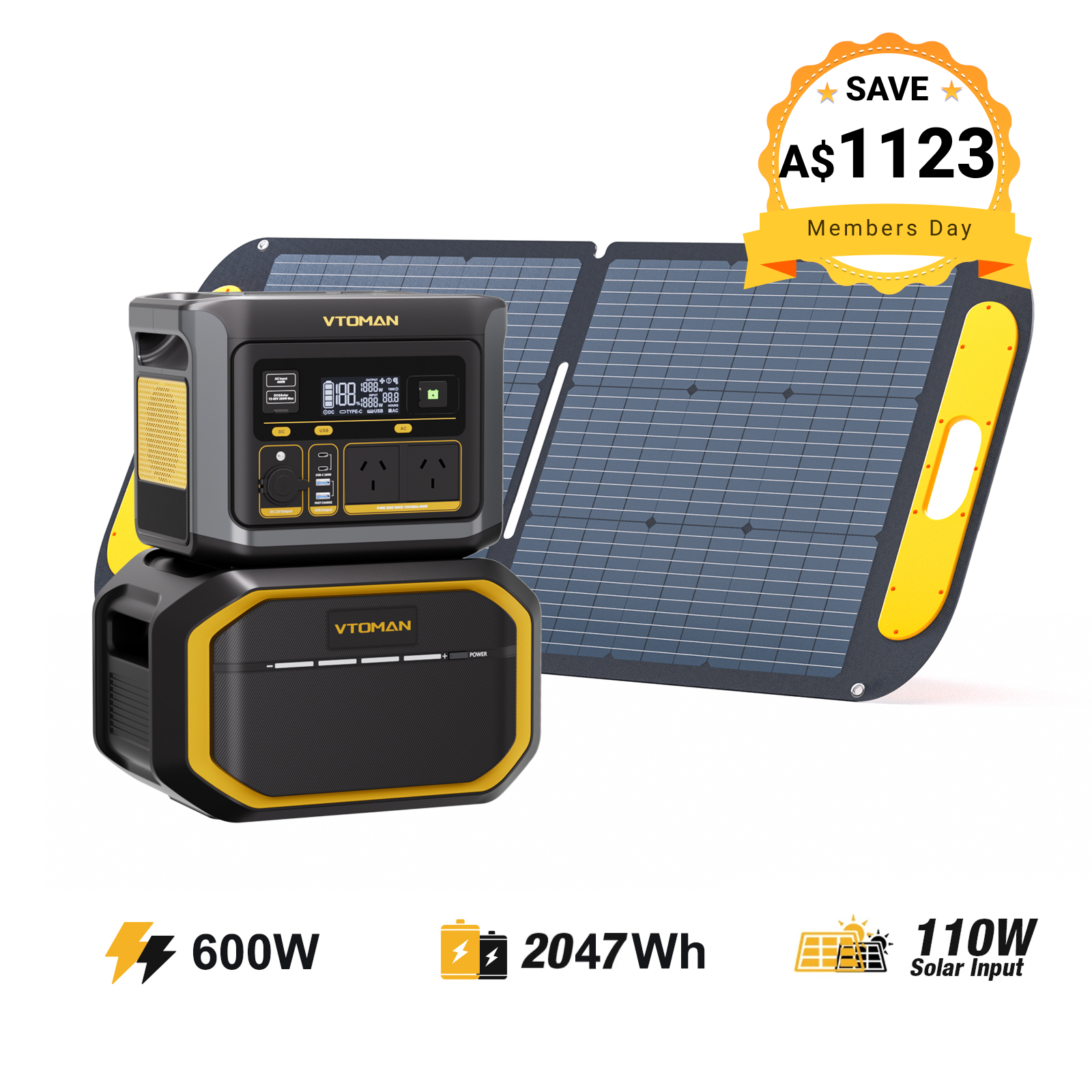 VTOMAN FlashSpeed 600 Portable Power Station