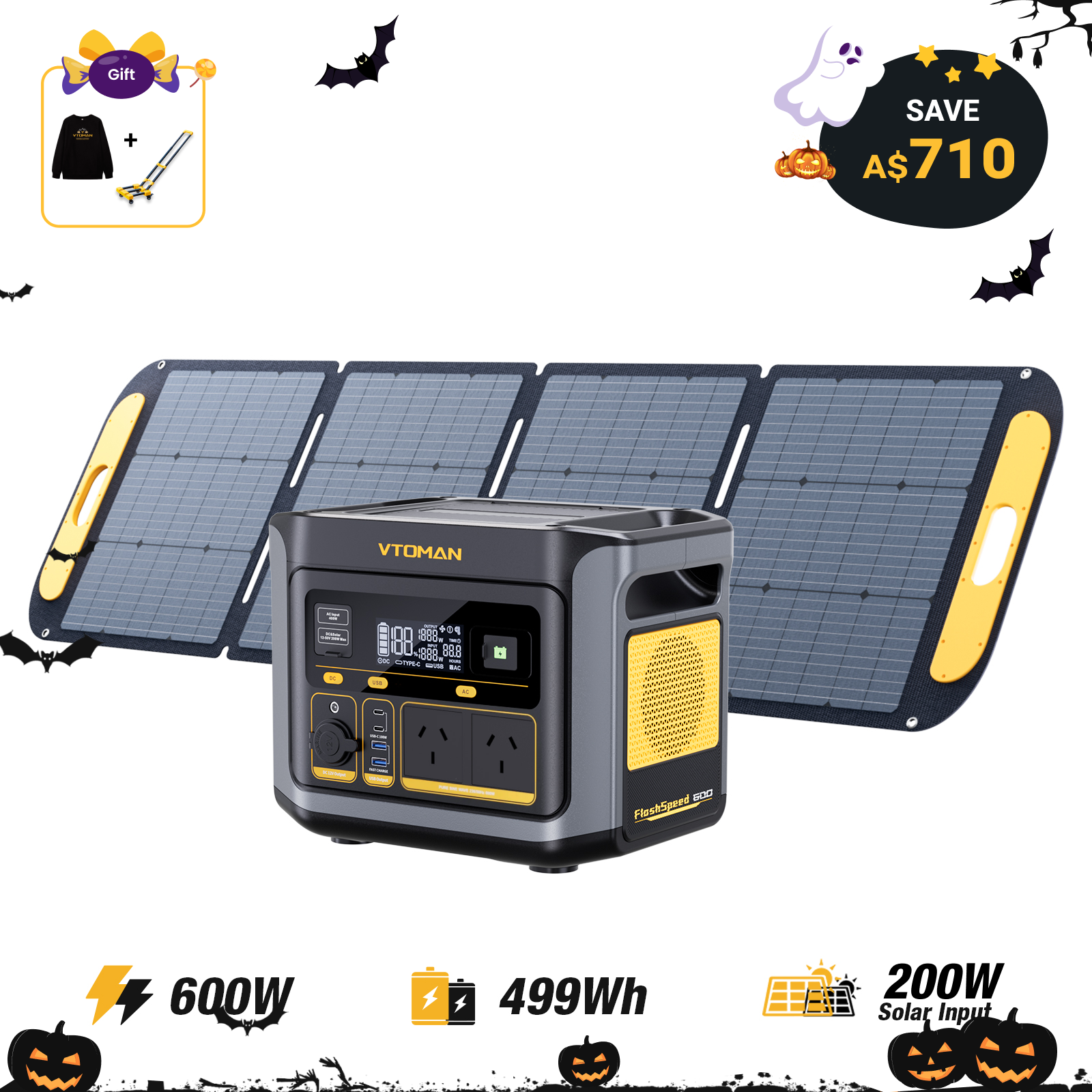 VTOMAN FlashSpeed 600 Portable Power Station