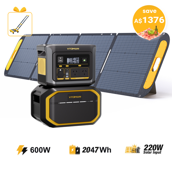 VTOMAN FlashSpeed 600+ Extra Battery+220W Solar Panel