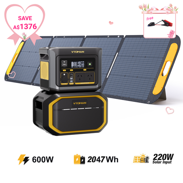 VTOMAN FlashSpeed 600+ Extra Battery+220W Solar Panel