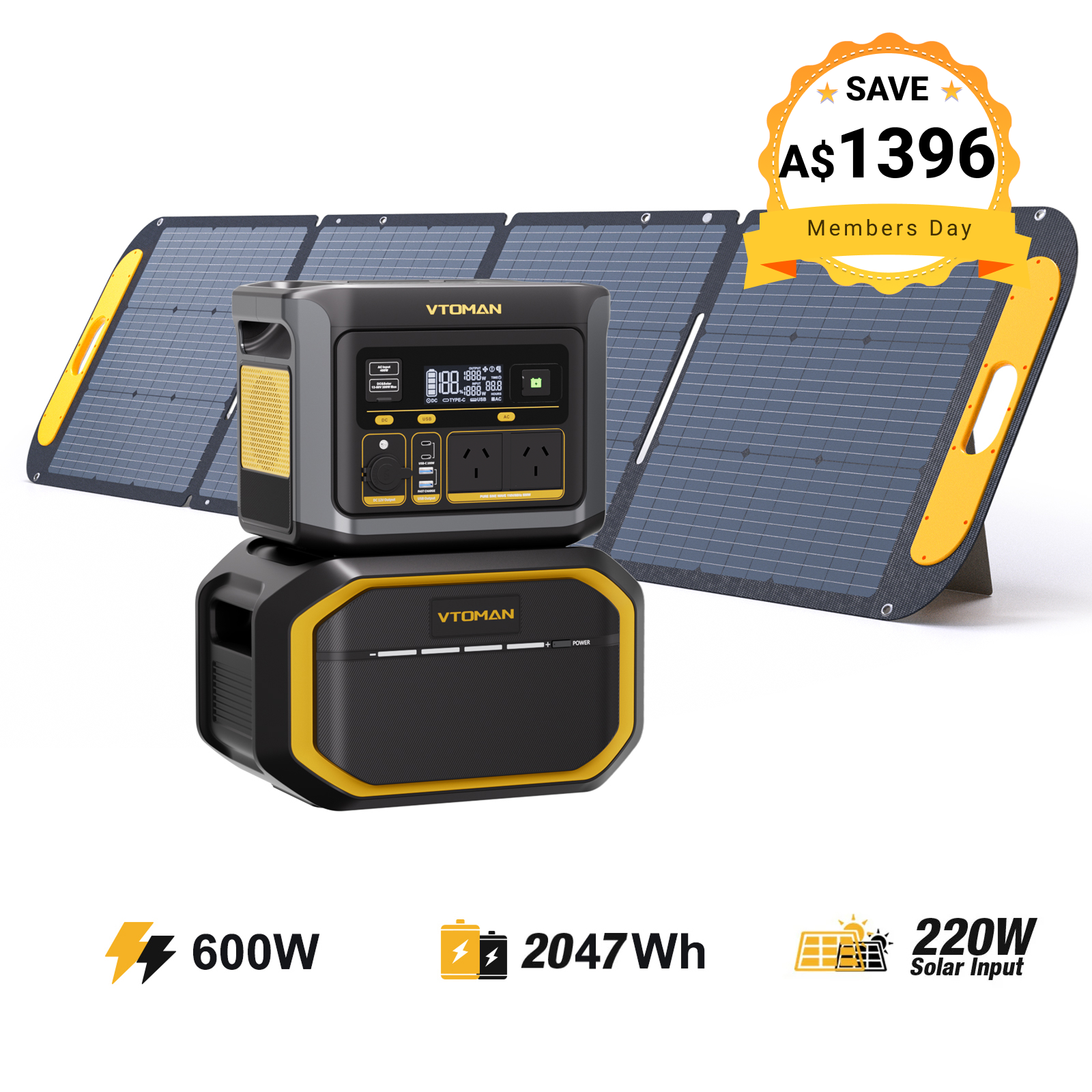VTOMAN FlashSpeed 600 Portable Power Station