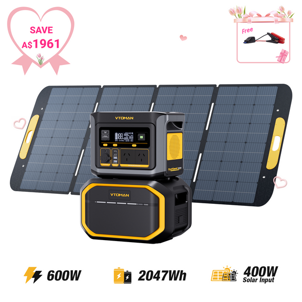 VTOMAN FlashSpeed 600+Extra Battery+400W Solar Panel