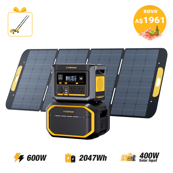 VTOMAN FlashSpeed 600+Extra Battery+400W Solar Panel