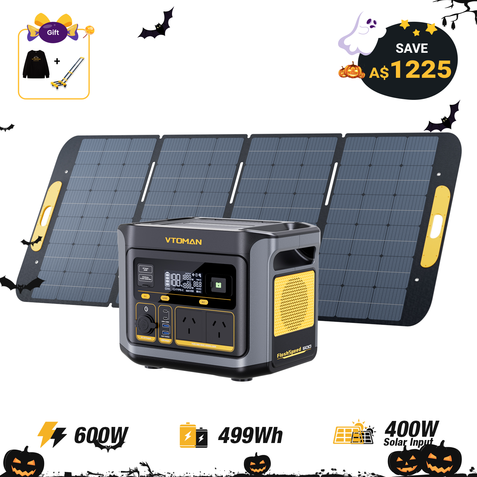 VTOMAN FlashSpeed 600 Portable Power Station