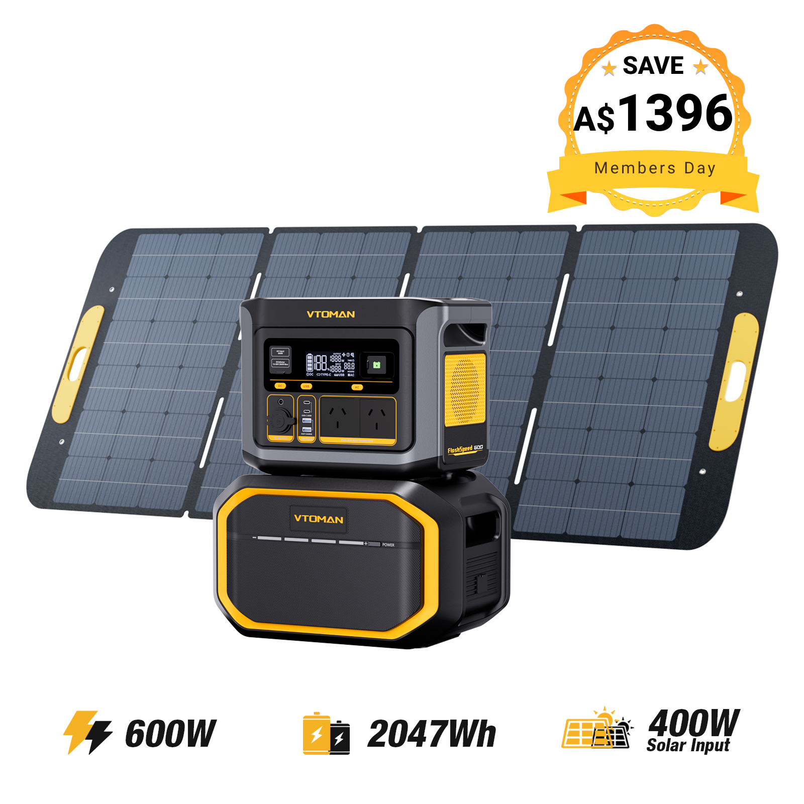 VTOMAN FlashSpeed 600 Portable Power Station