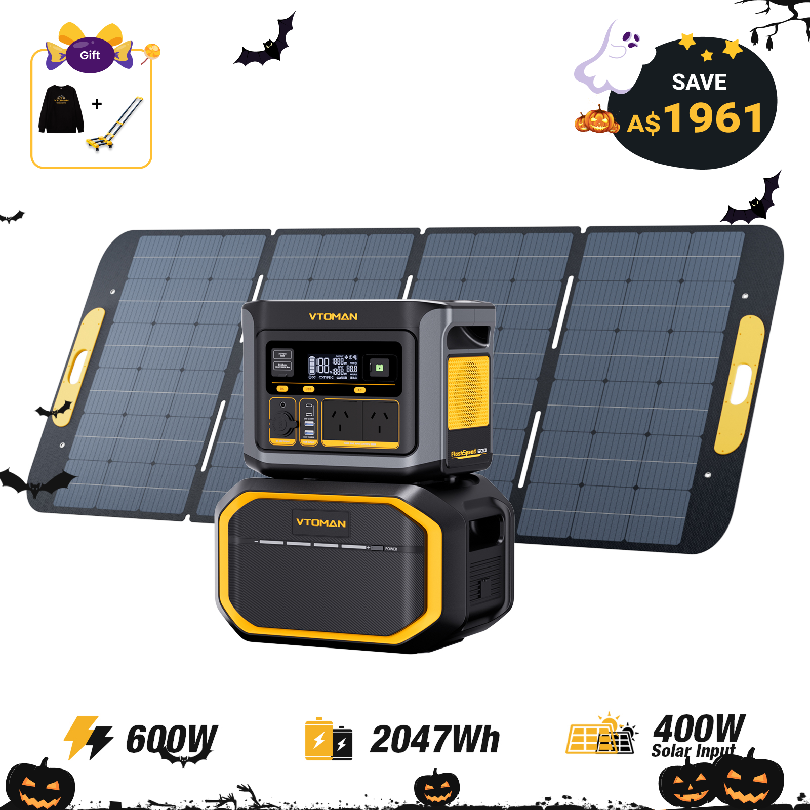 VTOMAN FlashSpeed 600 Portable Power Station