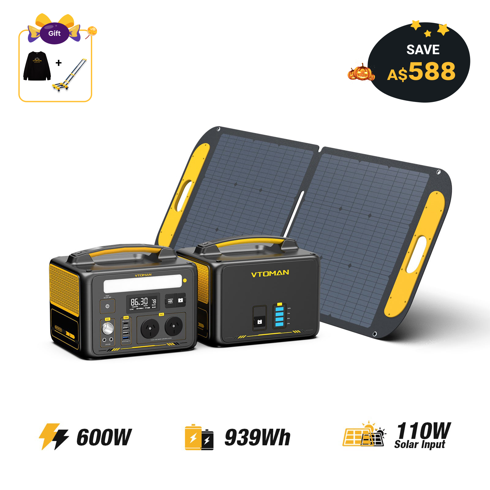 Jump 600W/939Wh 110W Solar Generator