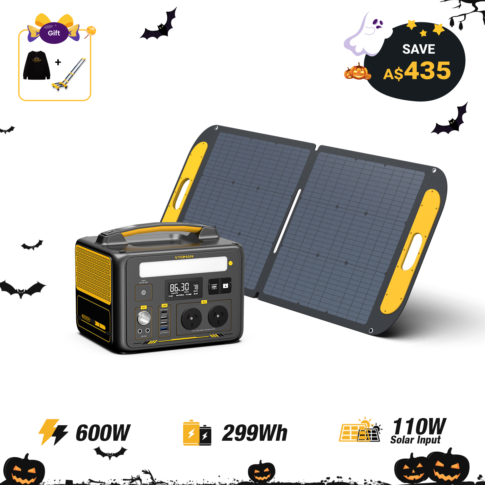 Jump 600W/299Wh 110W Solar Generator