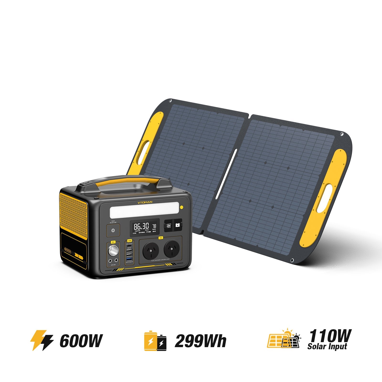 Jump 600W/299Wh 110W Solar Generator